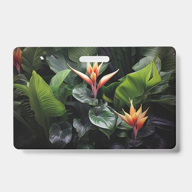 Exotic Tropical Leaves ID Badge (Front)