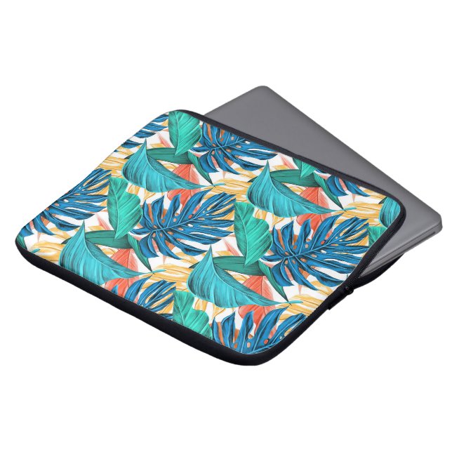 Exotic Tropical Leaves Laptop Sleeve (Front Top)