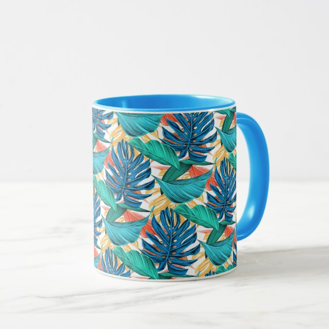 Exotic Tropical Leaves Mug (Front Right)