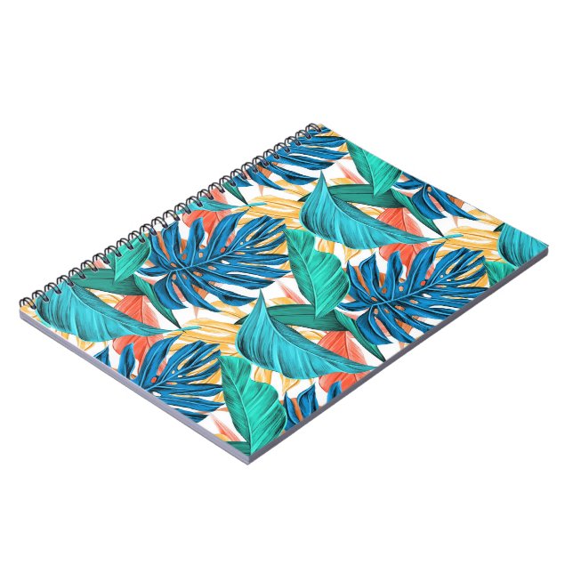 Exotic Tropical Leaves Notebook (Left Side)