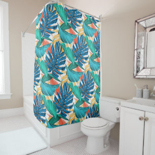 Exotic Tropical Leaves - Shower Curtain