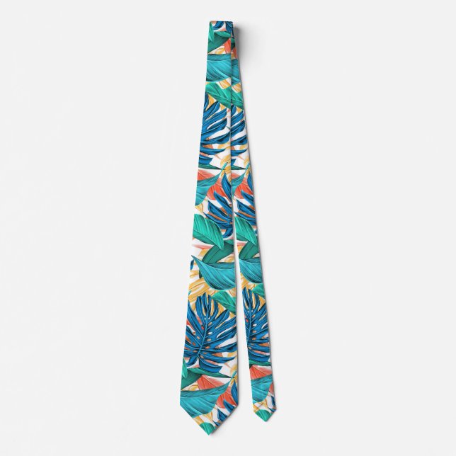 Exotic Tropical Leaves Tie (Front)