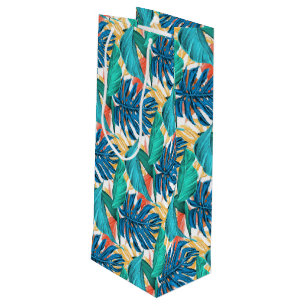 Exotic Tropical Leaves - Wine Gift Bag