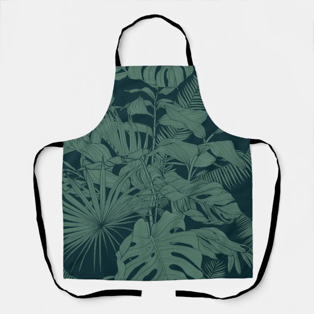 Exotic tropical line illustration. apron (Front)
