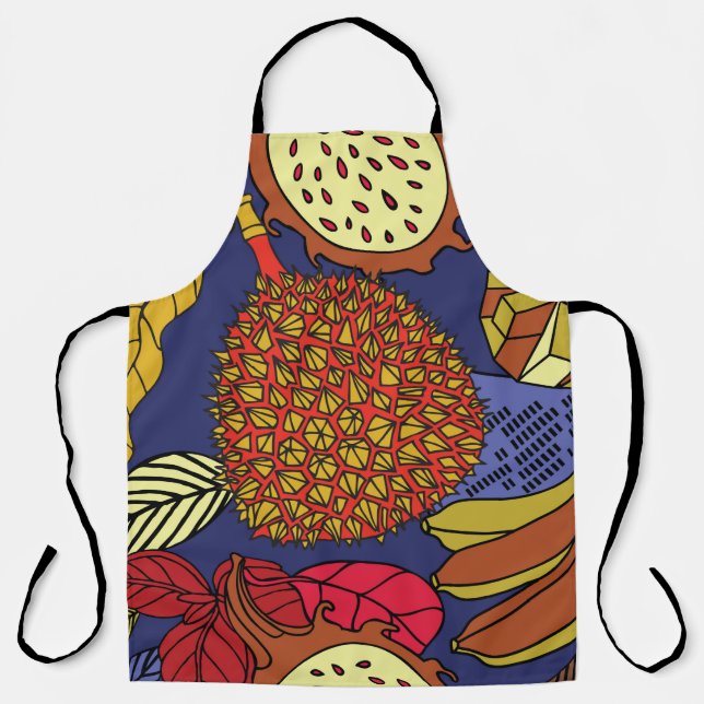 Exotic tropical mix of fruits. Bright floral natur Apron (Front)