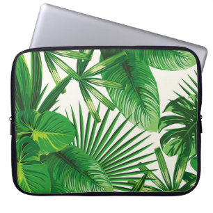 Exotic tropical natural green leaves composition o laptop sleeve