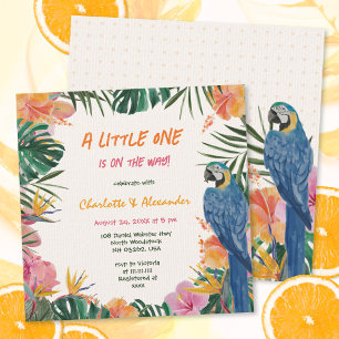 Exotic Tropical Parrot Jungle Baby Shower Invitation
