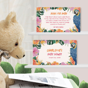 Exotic Tropical Parrot Jungle Books for Baby Enclosure Card