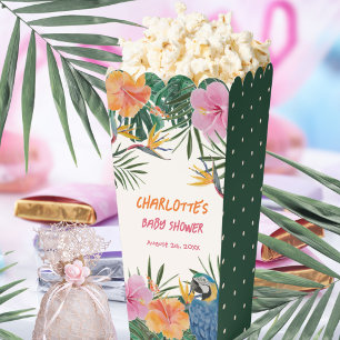 Exotic Tropical Parrot Jungle Dots Baby Shower Favour Box