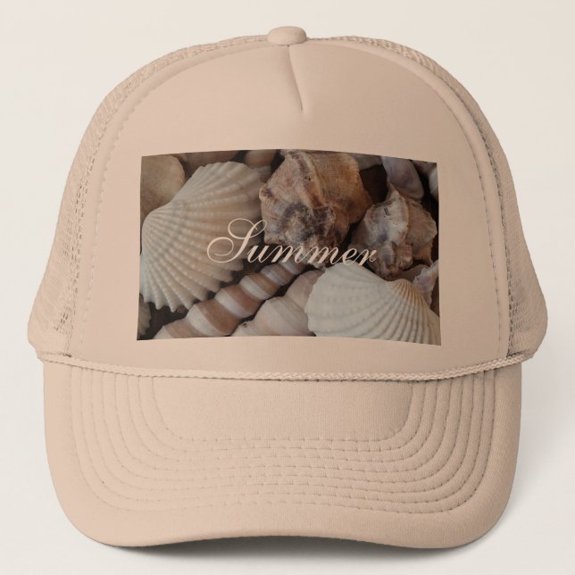 Exotic Tropical Summer Sea Shells Photography Trucker Hat (Front)