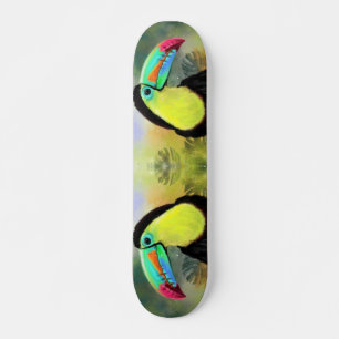 Exotic Tropical Toco Toucan Bird - Painting Art Skateboard
