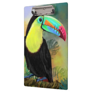 Exotic Tropical Toco Toucan Bird - Painting Migned Clipboard