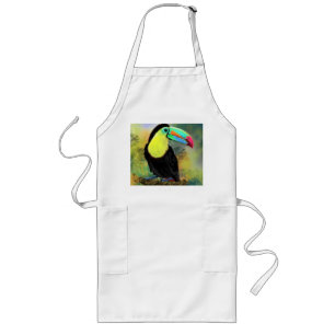 Exotic Tropical Toco Toucan Bird - Painting Migned Long Apron