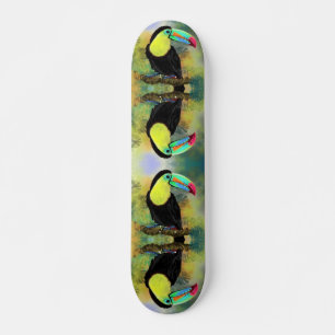 Exotic Tropical Toco Toucan Bird - Painting  Skateboard