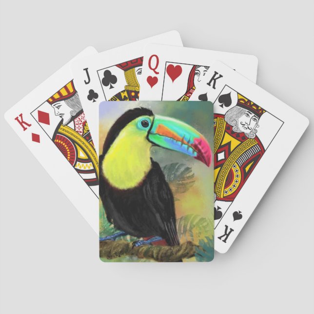 Exotic Tropical Toco Toucan Bird Playing Cards (Back)