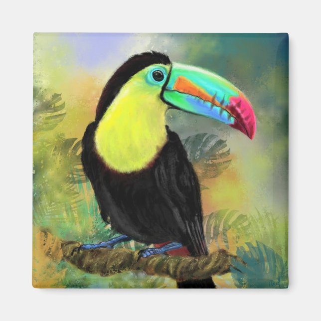 Exotic Tropical Toco Toucan Magnet - Painting (Front)