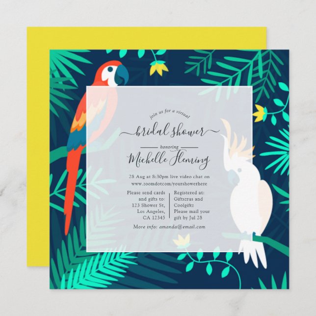 Exotic Tropical Virtual Shower Invitation (Front/Back)