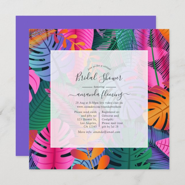 Exotic Tropical Virtual Shower Invitation (Front/Back)