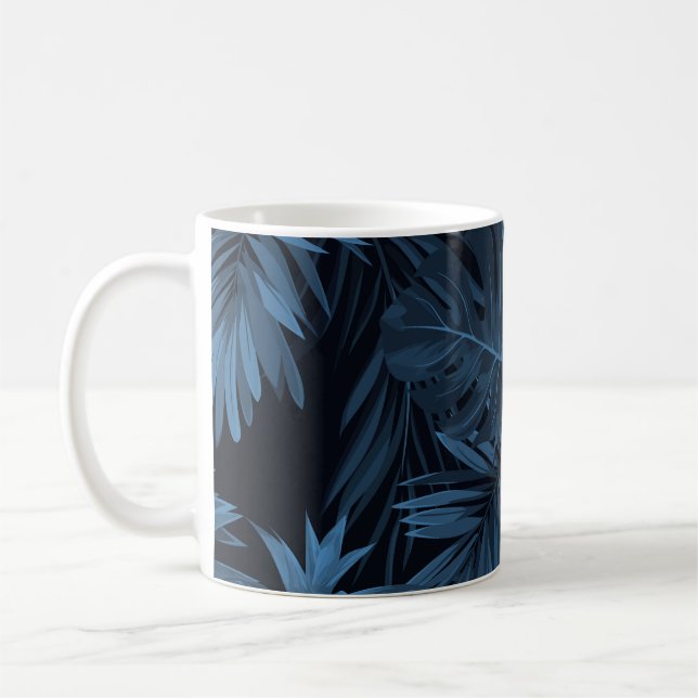 Exotic tropical vrctor background with hawaiian pl coffee mug (Left)