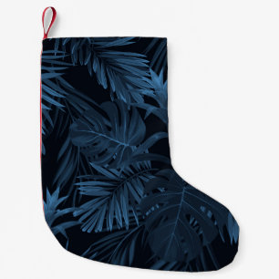 Exotic tropical vrctor background with hawaiian pl small christmas stocking