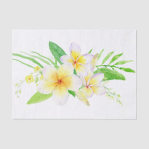 Exotic Watercolor Frangipanis Wedding Favour Tissue Paper