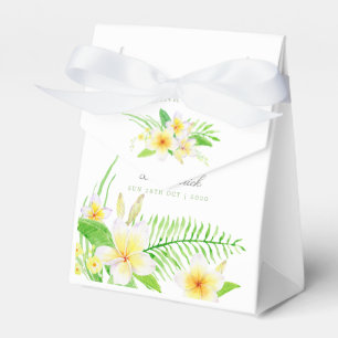 Exotic Watercolor Frangipanis Wedding Thank You Favour Box