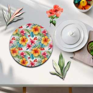 Exotic Watercolor Hawaiian Floral Cutting Board