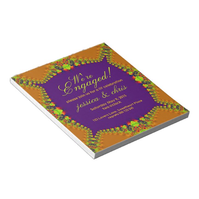 Exotic Wedding Engagement Budget Invite pad (Angled)