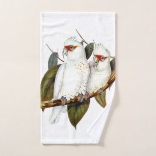 Exotic White Parrots Bath Towel Set