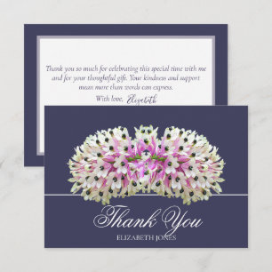 Exotic White Pink Orchid Bouquet Elegant Thank You Card