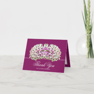 Exotic White Pink Orchid Bouquet Elegant Thank You Card