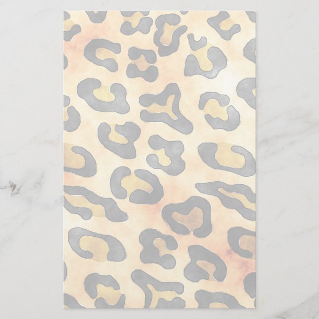 Exotic Wild Animal Leopard Skin Print Stationery (Front)