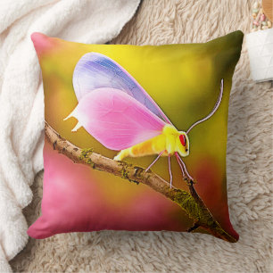Exotic Winged Beauty Design Cushion
