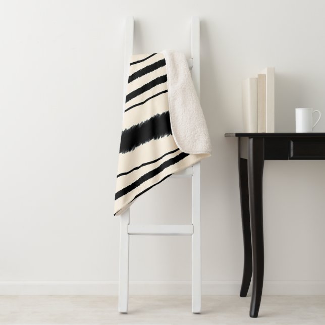 EXOTIC ZEBRA PRINT SHERPA BLANKET (In Situ)