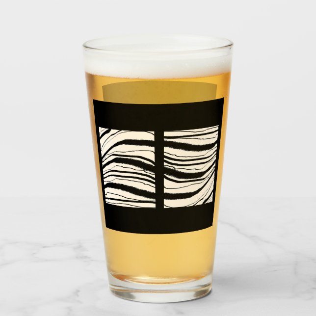EXOTIC ZEBRA STRIPE Beer Glass (Front Filled)