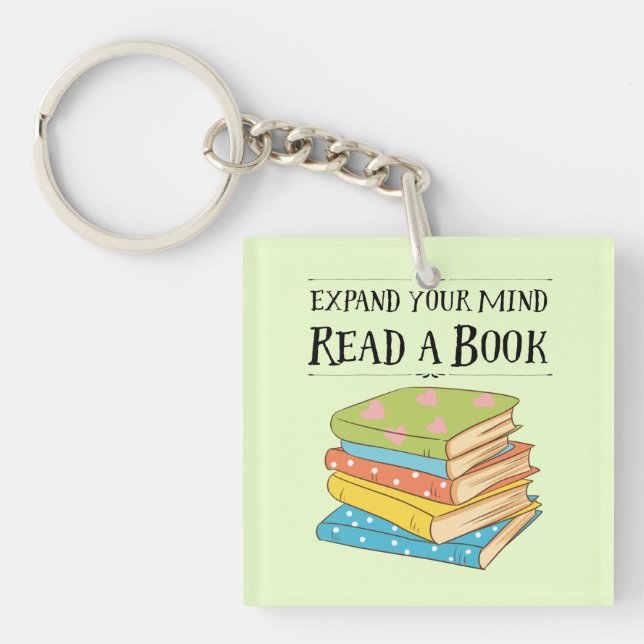 Expand your mind ... read a book key ring (Front)