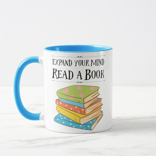 Expand your mind ... read a book mug (Left)