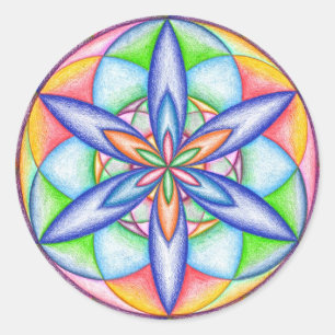 Expanding Flower Power Round Sticker