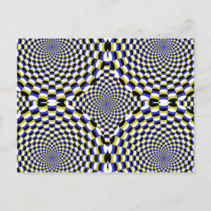 Expanding Optical Illusion Circles Hypnotic Dizzy Postcard