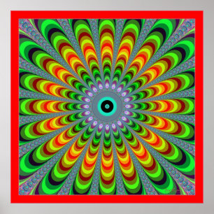 Expanding Pulsating Orange Flower Poster