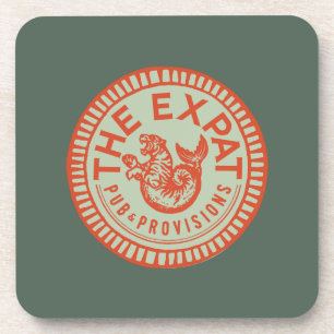 Expat vintage orange coaster