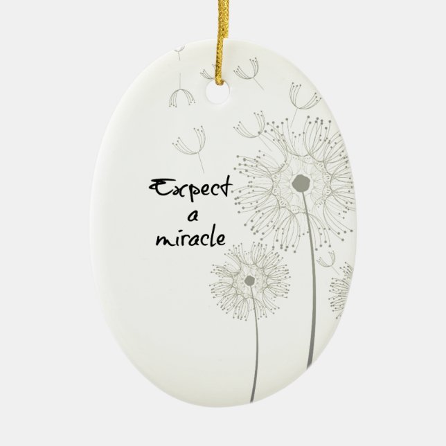 Expect a Miracle Inspirational Ceramic Tree Decoration (Front)
