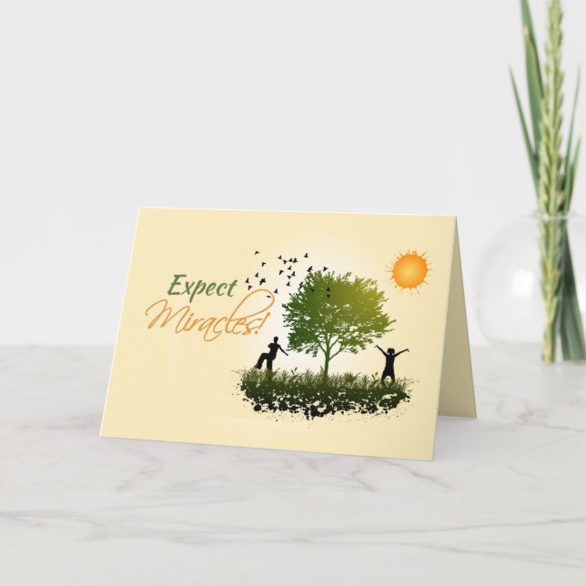 Expect Miracles, 12 Step Recovery Encouragement Card (Front)