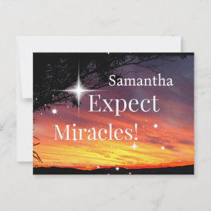 Expect Miracles Sparkle Sunset Get Well Soon Name Postcard
