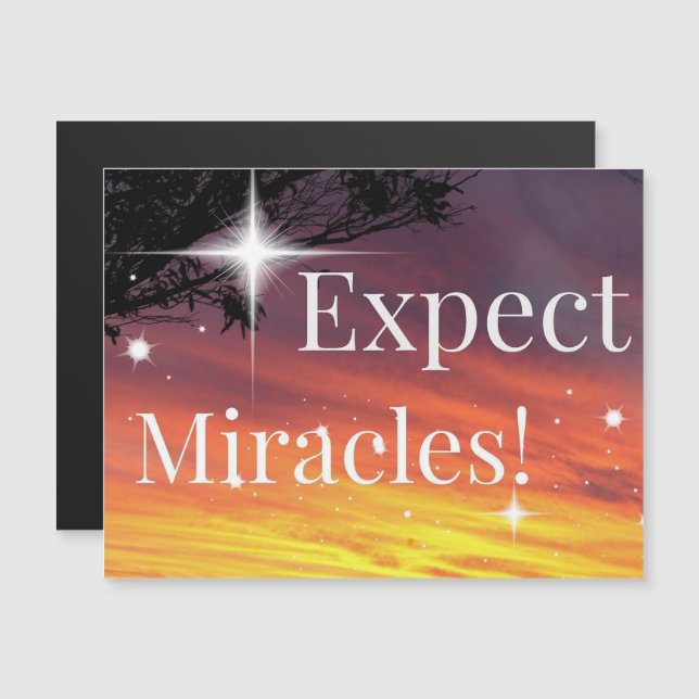 Expect Miracles Sparkle Sunset Inspirational Quote (Front/Back)
