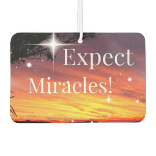 Expect Miracles Sparkle Sunset Inspirational Quote Car Air Freshener