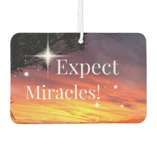 Expect Miracles Sparkle Sunset Inspirational Quote Car Air Freshener