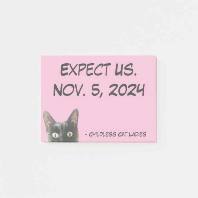 Expect Us. Childless Cat Ladies  Sticky Note (Front)