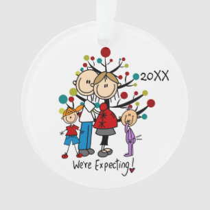 Expectant Couple, Boy, Girl Christmas Ornament