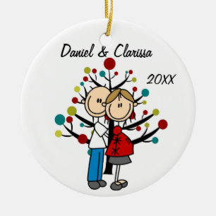 Expectant Couple Custom Holiday Ornament